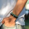 2Pcs Lava Rock Beaded Bracelet Set  Essential Oil Diffuser Jewelry with Natural Stone Beads for Aromatherapy, Yoga, Meditation, and Stress Relief, Stretchy Bracelets for Women Men (Green) view 4