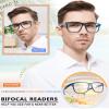 MARE AZZURO Oversized Bifocal Reading Glasses 3.50 Men Blue Light Blocking Readers 1.00 1.25 1.50 1.75 2.00 2.25 2.50 2.75 3.00 3.50 (Blue, 3.5) view 2