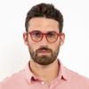 Muunel Blue Light Blocking Glasses, Essilor Lenses, Luca UVAllBlue, Men, Round Shape, Red Frame, +1.00 Strength view 4