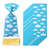 50 Pieces Blue Sky White Clouds Birthday Party Supplies Cellophane Bags Cartoon Story Gift Bags with 50 Silver Twist Ties for Baby Kids Shower Birthday Party Decorations view 1