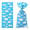 50 Pieces Blue Sky White Clouds Birthday Party Supplies Cellophane Bags Cartoon Story Gift Bags with 50 Silver Twist Ties for Baby Kids Shower Birthday Party Decorations view 3