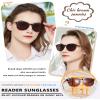 MARE AZZURO Round Brown Sunglasses Readers 2.50+ Women Large Outdoor Sun Reading Glasses 1.0 1.25 1.5 1.75 2.0 2.25 2.5 2.75 3.0 3.5 4.0 (Leopard, 250) view 2