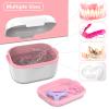 BVN Denture Bath Denture Case: Denture Cup for Soaking Dentures, Retainer Cleaner Case with Mirror, Mouth Guard Case, Aligner Case, Retainer Holder, Night Guard Case, False Teeth Container White view 4