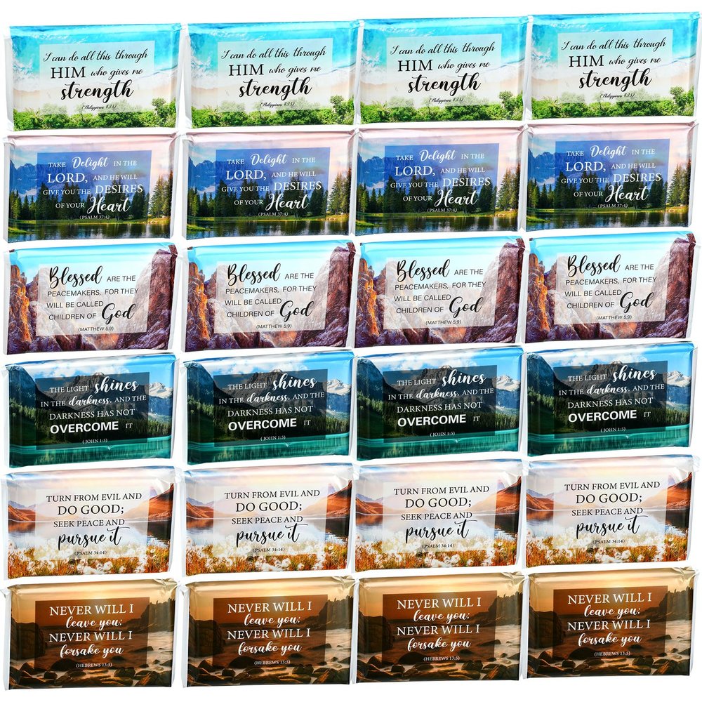 24 Packs Travel Size Tissue Pocket Slim Pack Facial 3 Ply Wallet Size Pocket Tissues for Travel Wedding Party Favors, 6 Styles(Biblical Landscape)