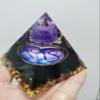 12 Zodiac Leo Orgone Crystal Pyramid, Amethyst Crystal Ball for Libra Zodiac, Meditation Pyramids- Positive Energy Generator for Healing (#E-Leo) view 3