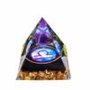 12 Zodiac Leo Orgone Crystal Pyramid, Amethyst Crystal Ball for Libra Zodiac, Meditation Pyramids- Positive Energy Generator for Healing (#G-Libra) view 1