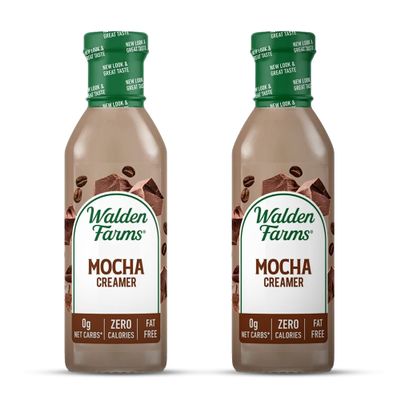 Walden Farms Mocha Coffee Creamer Zero Calorie, Fat-Free, Sugar-Free, Low Carb, Keto-Friendly, Dairy-Free, Vegan 2-Pack, 12 oz Bottles