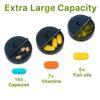 7-Day Pill Organizer with Two Compartments Per Day, Ideal for Pills/Vitamins/Fish Oil/Supplements Storage, BPA-Free and Easy to Clean (Black) view 2