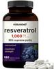 NatureBell Resveratrol Supplement 1000mg Per Serving, 180 Veggie Capsules, 99% Pure Trans-Resveratrol, Non-GMO view 1