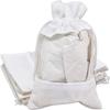 48-Pack Small Linen Burlap & Organza Gift Bags w. Drawstrings (3.5x5.5 in, White) - Party Favors, Presents, Samples & Treats Mesh Pouch by The Display Guys view 1