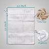 48-Pack Small Linen Burlap & Organza Gift Bags w. Drawstrings (3.5x5.5 in, White) - Party Favors, Presents, Samples & Treats Mesh Pouch by The Display Guys view 3
