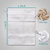 48-Pack Medium Linen Burlap & Organza Gift Bags w. Drawstrings (5x7 in, White) - Party Favors, Presents, Samples & Treats Mesh Pouch by The Display Guys view 3