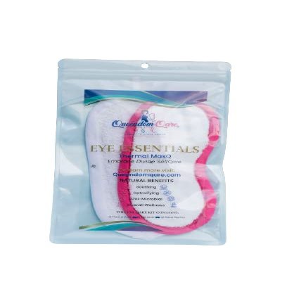 Eye Essentials Thermal Mask By Queendom Qare| Heat Compress For Dry Eyes | Nature's Way To Relieve Irritated Eyes | 100% Cotton Handmade Eye Mask Kit | Natural Health & Wellness Treatment