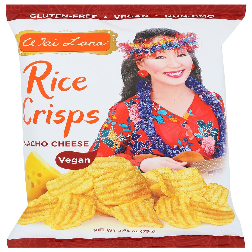 Wai Lana Rice Crisps, Nacho Cheese Flavor, Zero Trans Fat, Vegan, Gluten Free & Non-GMO, 2.65 Ounce (Pack of 12)