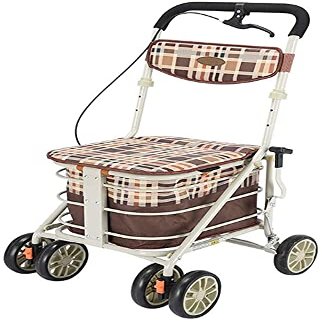 Bsetain Rollator Walker, 4 Wheel Medical Rolling Walker 300lb Capacity Stand Up Walking Aid, Walker Mobility, Upright Posture Rolling Walker with Seat (Color : 2)