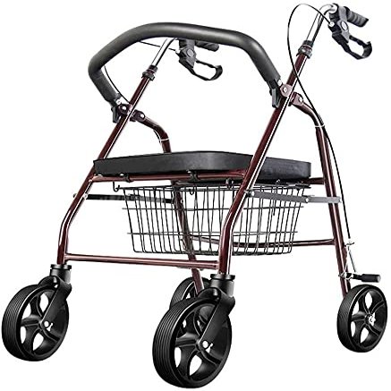 Bsetain Rollator Walker, 4 Wheel Medical Rolling Walker Folding Lightweight Folding Four Wheel Rollator Walker with Padded Seat, Ergonomic Handles and Carrying Bag