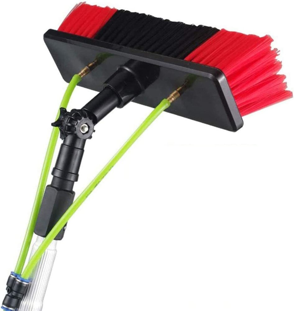 Water Fed Pole Kit,Water Fed Brush 30ft Window Cleaning Pole, Window Cleaning Brush Kit, Water/hose Line Rod, Extendable Window Glass Cleaner, Conservatory Roof And Solar Panel Cleaning Equipment (Si