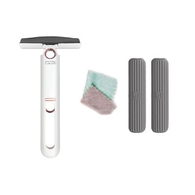 Shirln Portable Self-Squeeze Mini Mop, Homezo Mini Sponge Mop, Hands-Free Lazy Sponge Mop, Hand Wash-Free Strong Absorbent Easy Squeeze Portable Mop for Cleaning Bathroom Kitchen Glass (2p-mop Header)