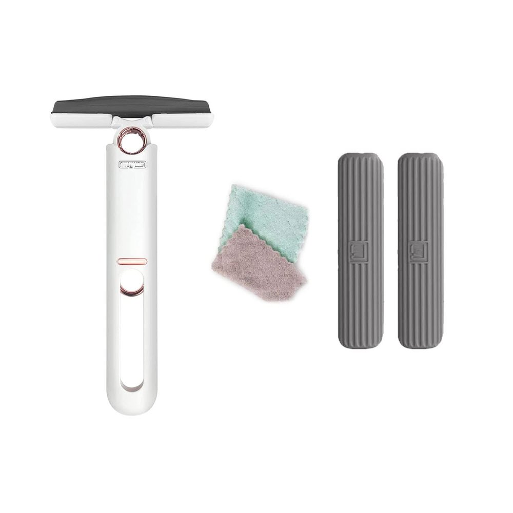 Shirln Portable Self-Squeeze Mini Mop, Homezo Mini Sponge Mop, Hands-Free Lazy Sponge Mop, Hand Wash-Free Strong Absorbent Easy Squeeze Portable Mop for Cleaning Bathroom Kitchen Glass (2p-mop Header)