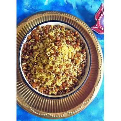 Ghotaram Dalmoth Namkeen Normal Spicy Special Marwari Dalmoth, Rajasthani Traditional Dalmoth, Moth Dal Namkeen, Spicy & Savoury in Flavour, No Artificial Colour, Chaii-Coffee-Tea Snacks-150g*2Pack