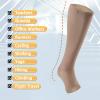 EVOPLECI 15-20mmHg Open Toe Compression Socks Skin Tall Toeless Compression Socks for Reduce Swelling and Alleviates Varicose Veins XXL view 4