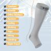 EVOPLECI 15-20mmHg Open Toe Compression Socks Gray Tall Toeless Compression Socks for Reduce Swelling and Alleviates Varicose Veins M view 4