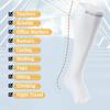 EVOPLECI 15-20mmHg Open Toe Compression Socks White Toeless Compression Socks for Reduce Swelling and Alleviates Varicose Veins XL view 4