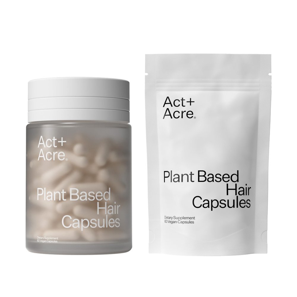 ACT+ ACRE Thick + Full Hair Capsules | Supplement for Thicker, Fuller Looking Hair | Bamboo, Horsetail, Biotin, Vitamin C | Strengthens Roots, Vegan, Gluten-Free, Mint Essenced | 60ct