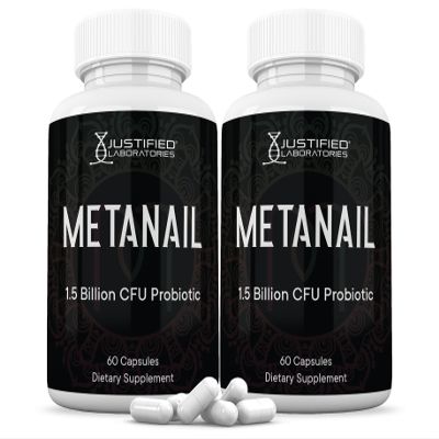 Justified Laboratories (2 Pack) Metanail 1.5 Billion CFU Probiotic Nail Support 120 Capsules