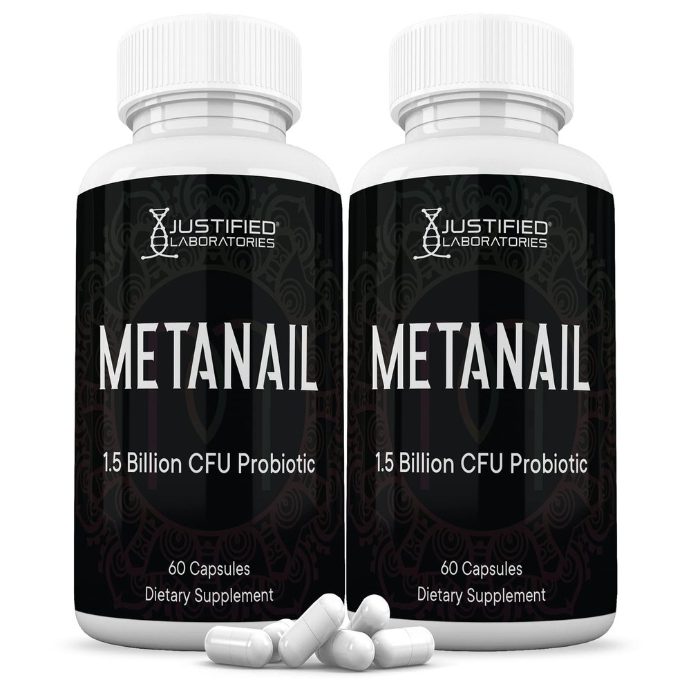 Justified Laboratories (2 Pack) Metanail 1.5 Billion CFU Probiotic Nail Support 120 Capsules
