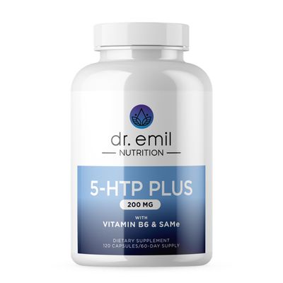 DR. EMIL NUTRITION 200 MG 5-HTP Plus with SAM-e for Mood, Stress, and Sleep - 5HTP Supplement with Vitamin B6-120 Vegan Capsules, 60 Servings