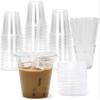 VeZee 12 oz BPA-Free, Plastic Clear PET Cups With Flat Lid & Straw, Perfect for Iced Coffee, Smoothies, Tea, Boba - Recyclable | CT 150 view 4