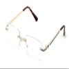 V.W.E. Men Metal Rimless Diamond Cut Anti Blue Blocker UV Reading Glasses - Clear Lens Readers (Gold, 1.75, multiplier_x) view 1
