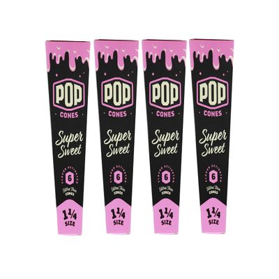 Pop Cones- Cones with a Flavor Burst Pop (Wraps, Papers, Cones) (Super Sweet 4 Pack, 1 1/4)