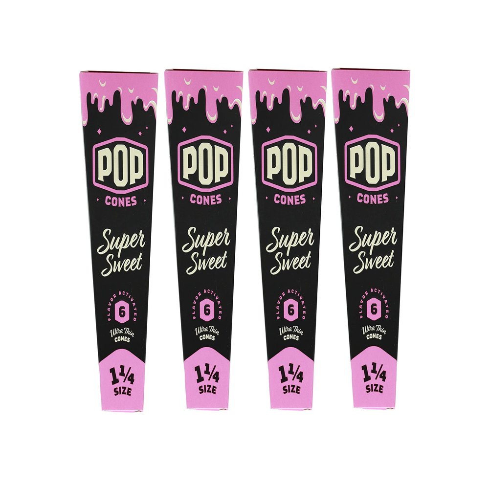 Pop Cones- Cones with a Flavor Burst Pop (Wraps, Papers, Cones) (Super Sweet 4 Pack, 1 1/4)