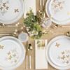 EcoQuality 8.6" inch Round White Plastic Plates with Gold Butterfly Design - Disposable China Like Party Plates, Heavy Duty Dinner Charger Plates, Salad Plate, Dessert, Weddings, Serveware (20 PACK) view 3