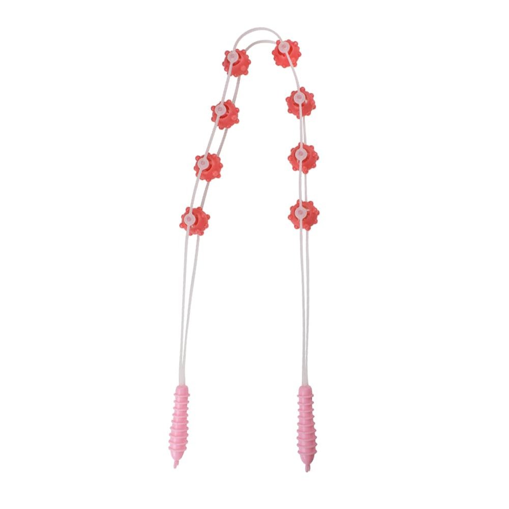 Healeved Waist Massager with 8 Precision Rollers Portable Handheld Body Massage Roller Rope for Upper and Lower Back Pain Relief Home Office Travel