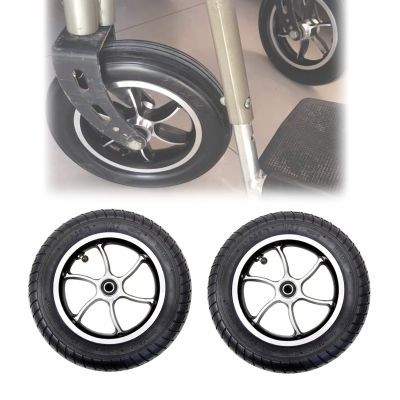 10 Inch Replacement Front Wheels, Small Pneumatic Tires, Electric Wheelchair Accessories, Anti-Slip Casters, Model 102, Bearing 12mm(1/2inch), 1 Pair