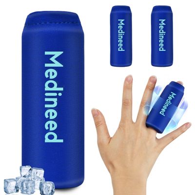 2PCS Finger Sleeves Gel Ice Pack, Lasting Cold Compress Freeze Sleeve, Reusable Finger Brace Ice Packs for Injuries, Arthritis, Tendonitis, Gout, Sprains, Middle Protectors (Blue)