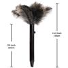 iHUFeather Retractable Ostrich Feather Duster for Cleaning, Fluffy and Natural Feather Duster with Retractable Handle Reusable Eco-Friendly Handheld Cleaning Supplies (15 inch) view 2