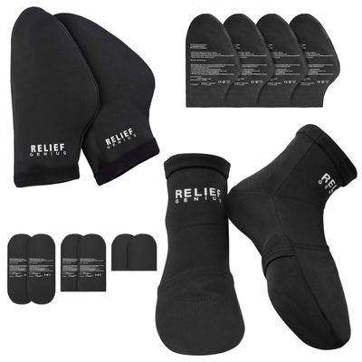 Relief Genius Cold Therapy Socks & Hand Ice Pack Cooling Gloves for Chemotherapy Neuropathy, Chemo Care Package for Women and Men, Large
