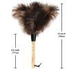 iHUFeather Ostrich Feather Duster 14 inch Feather Duster Fluffy Natural Genuine Ostrich Feathers with Wooden Handle and Eco-Friendly Reusable Handheld Ostrich Feather Duster for Cleaning Supplies view 2
