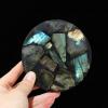 YEDECOR Natural Labradorite Polished Slice Flash Labradorite Gemstone Slice for Reiki, Chakra, Meditation, Collection, Home Dcor Rock Quartz Crystal Healing Ornament Specimen + Pedestal view 2