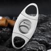 KEENSUN - Cigar Cutter, Stainless Steel Guillotine Double Blades and Cone Handle, Portable Cigar Clippers Tool with Gift Box (Silver) view 2