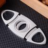 KEENSUN - Cigar Cutter, Stainless Steel Guillotine Double Blades and Cone Handle, Portable Cigar Clippers Tool with Gift Box (Silver) view 4