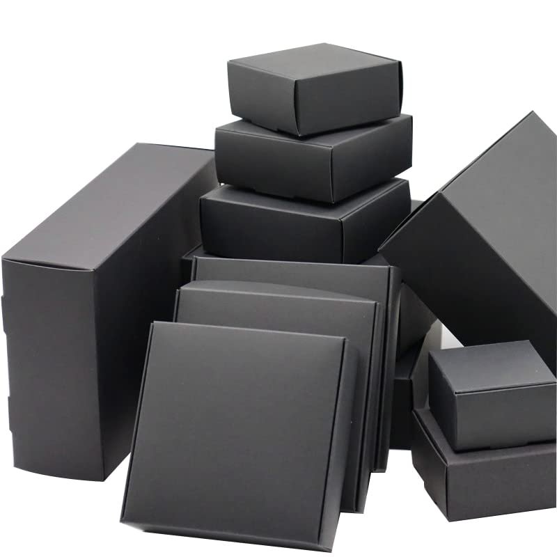 Kraft Paper Box/Paper Wedding Candy Box/Cake Wedding Party Event Favor Supplies Packing Gift Box 15pcs /lot (Color : Black15, Size : 10x8x2cm)