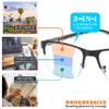 Bifocal Reading Glasses for Men, No Line Bifocals Progressive MultiFocus Readers, Wide Clear Top Transition Non Prescription Multifocal Eyeglasses,Large Anti Blue Light Multi focals Half Frame +1.0 view 2