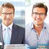 Bifocal Reading Glasses for Men, No Line Bifocals Progressive MultiFocus Readers, Wide Clear Top Transition Non Prescription Multifocal Eyeglasses,Large Anti Blue Light Multi focals Half Frame +1.0 view 3