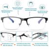 Bifocal Reading Glasses for Men, No Line Bifocals Progressive MultiFocus Readers, Wide Clear Top Transition Non Prescription Multifocal Eyeglasses,Large Anti Blue Light Multi focals Half Frame +1.0 view 4