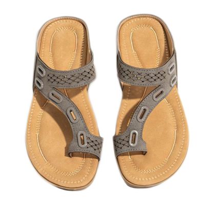 Orthopedic Sandals for Women Arch Support,Summer Comfy Bunion Corrector Slippers Womens,Casual Non-Slip Hallux Valgus Flip Flops,for Plantar Fasciitis/Arch of Foot/Heel Pain ( Color : Gray , Size : 9